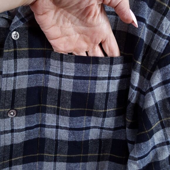 NORSE PROJECTS Shirt Mens Small Gray Check Button Up CARSTEN FLANNEL $215 - Picture 5 of 11